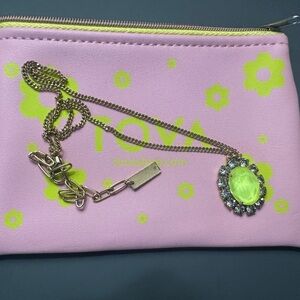 Tova Neon Yellow Oval Crystal Pendant Necklace